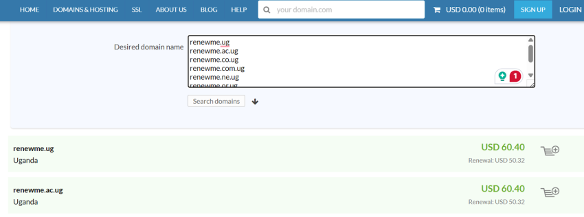 .ug domain registration with INWX
